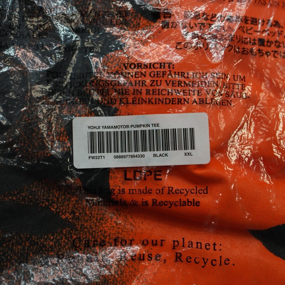 *SEALED* Supreme Yohji Yamamoto Pumpkin Tee (FW22) Black - Size XXL Rare Sz NWT - Picture 9 of 10